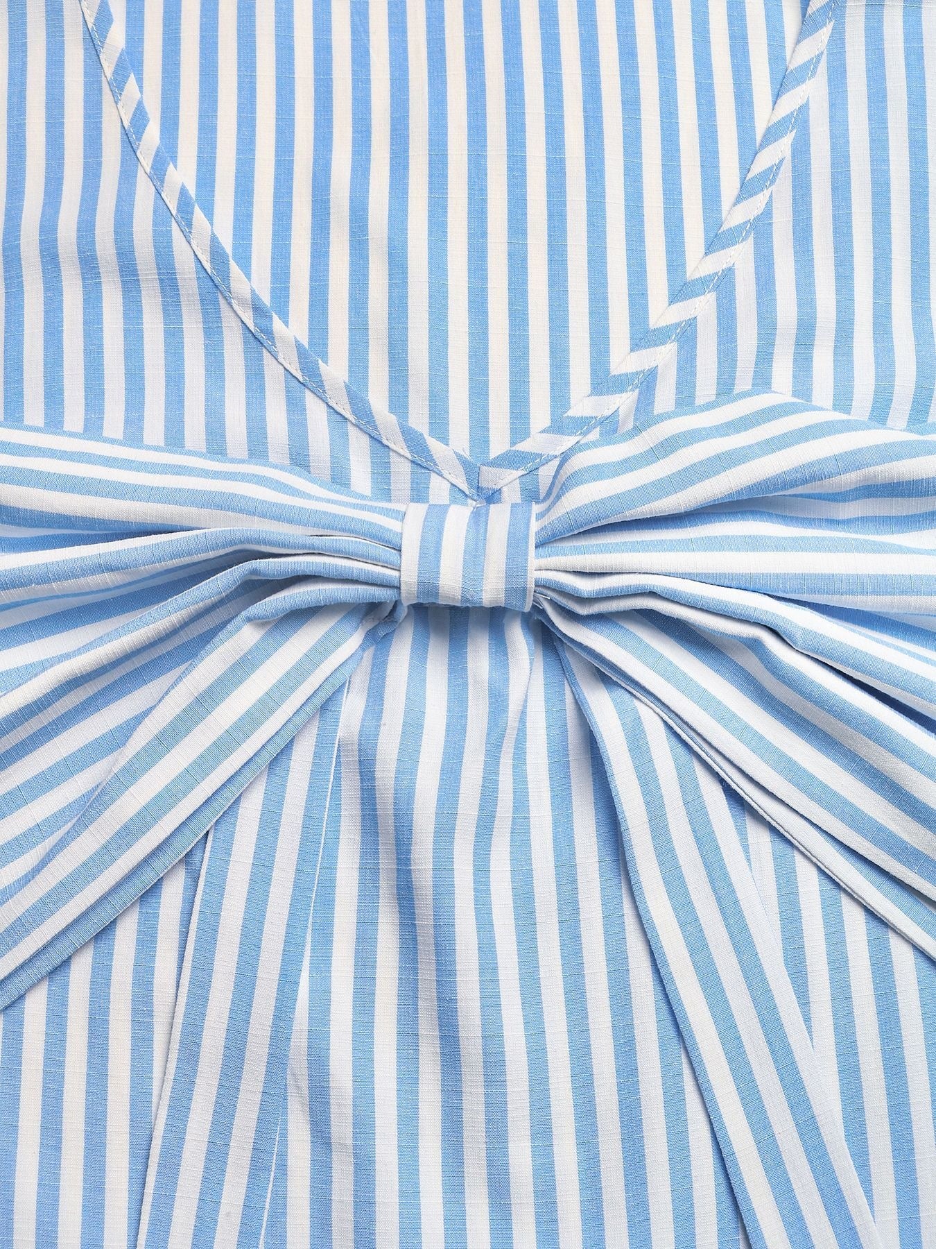 Striped Bow Detail Two Piece Shorts Set Resort Style
