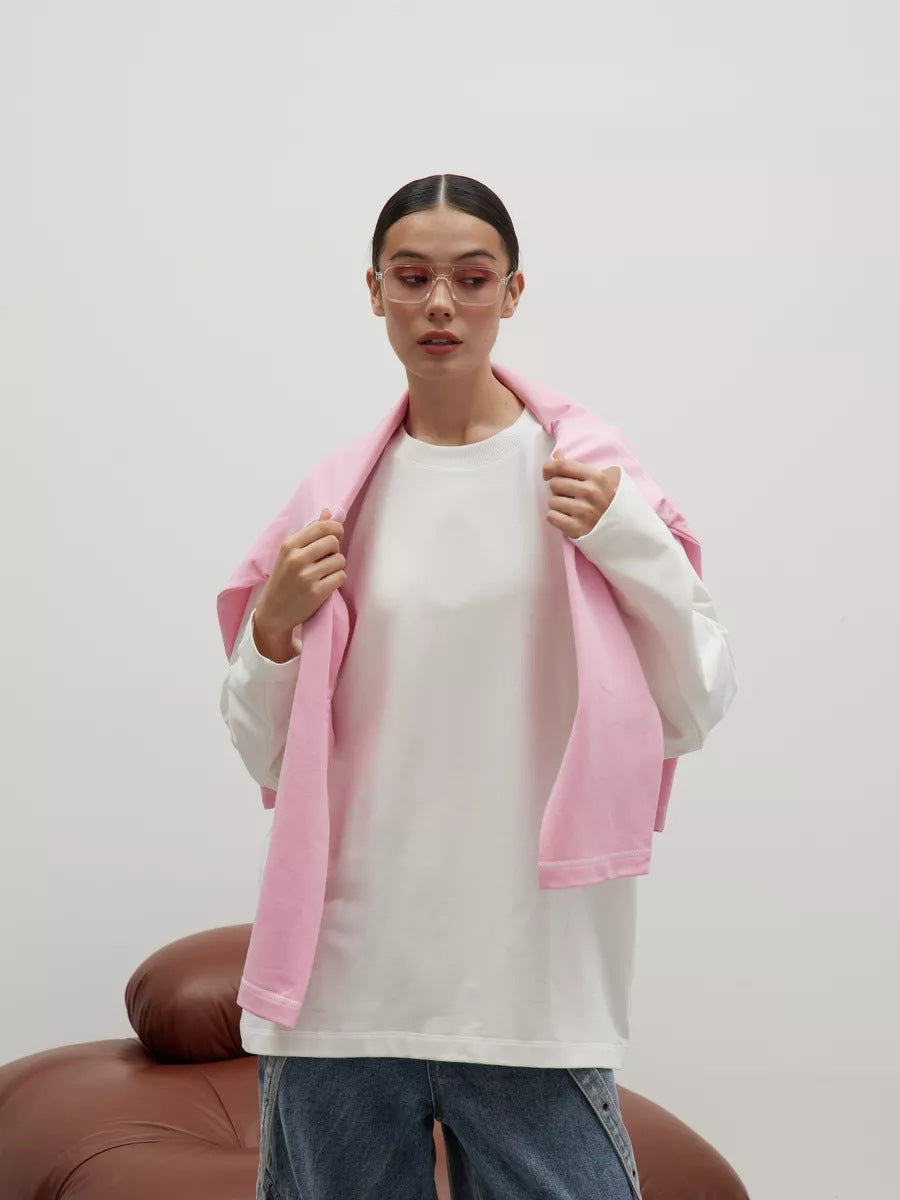 Heavyweight Cotton Long Sleeve Crewneck Oversized T Shirt