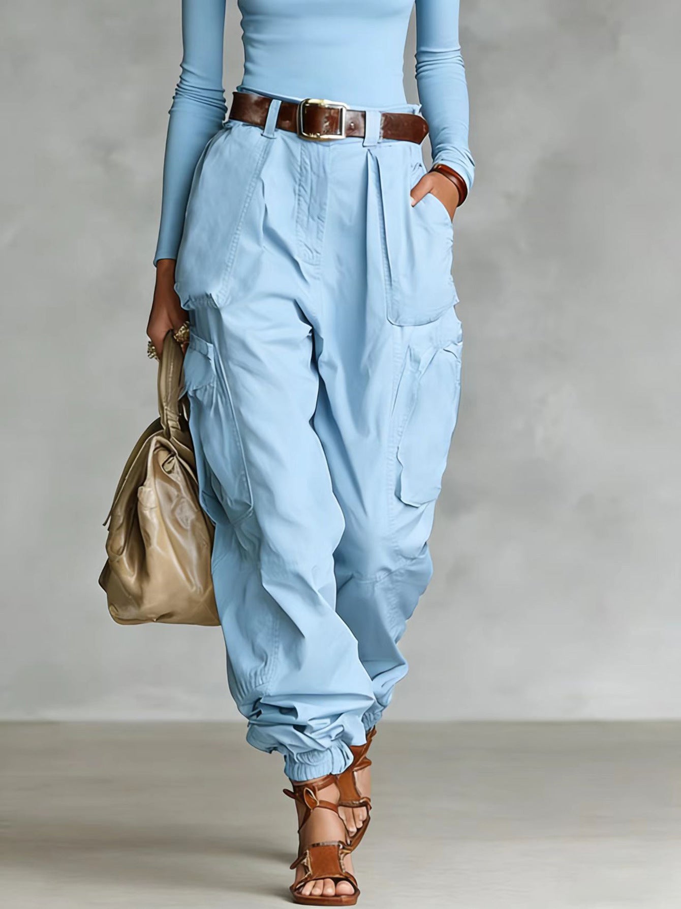 Women's High Waisted Baggy Cargo Pants Wide Leg