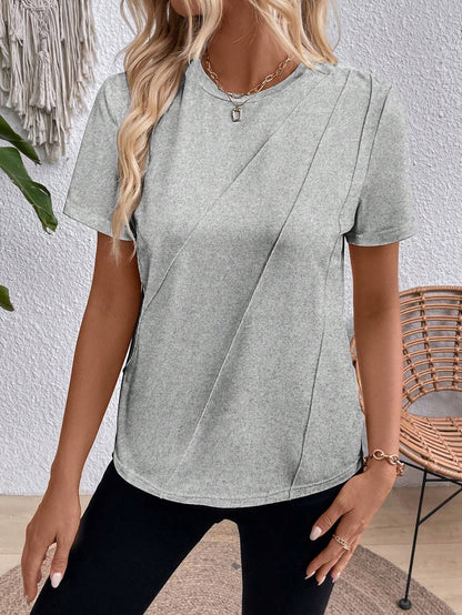 Women's Crew Neck Short Sleeve Top – Casual Summer T-Shirt