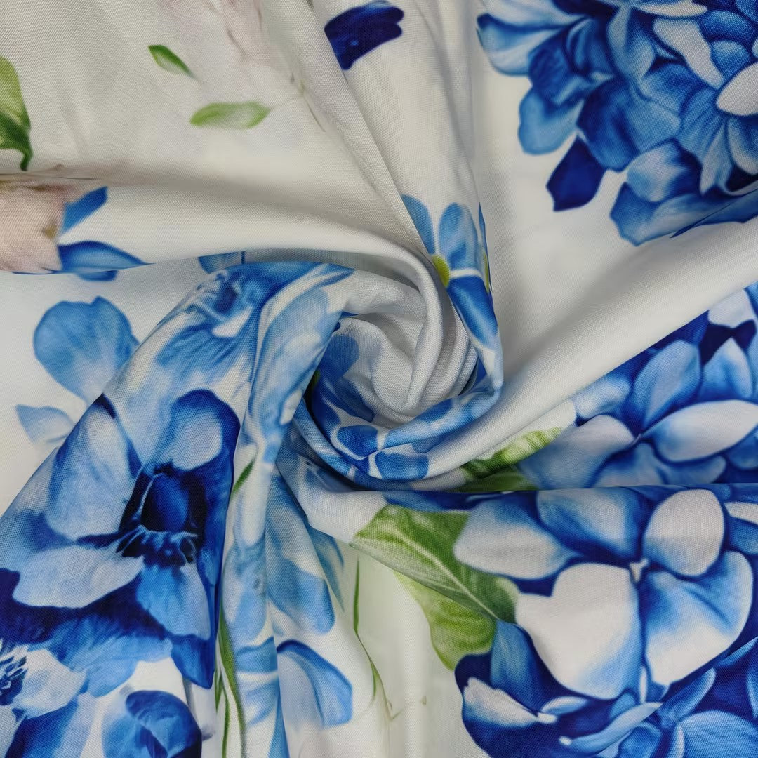 Floral V-Neck Puff Sleeve Ruffle Mini Dress