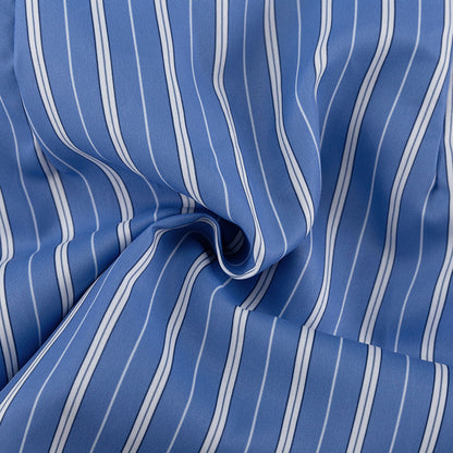 Blue Striped Button Down Shirt and Mini Skirt Set