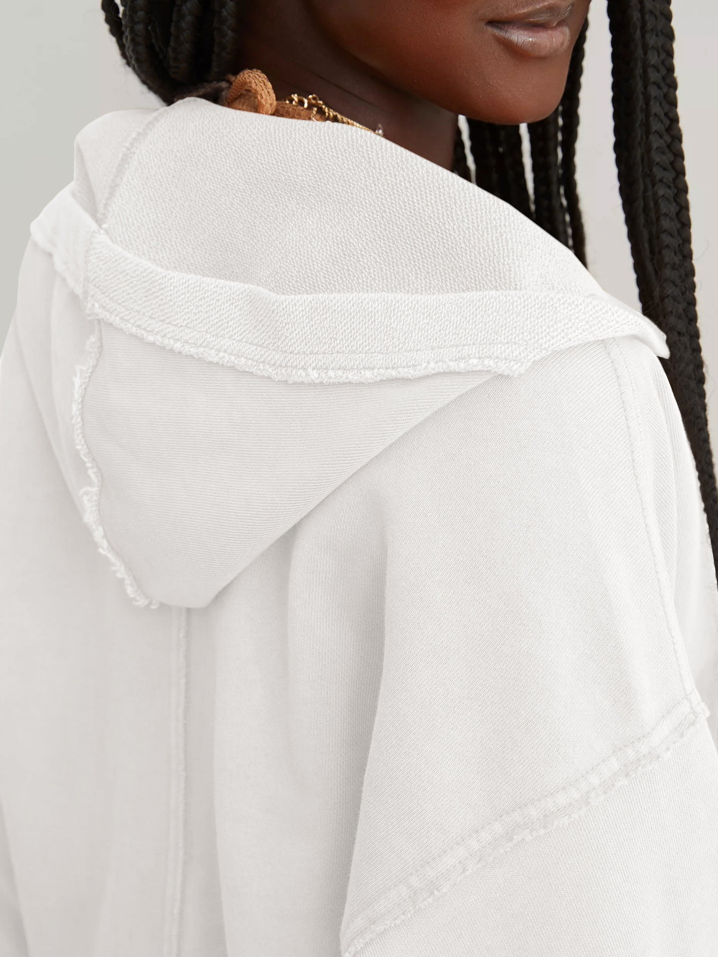 Oversized V Neck Hooded Sweatshirt Pullover Top