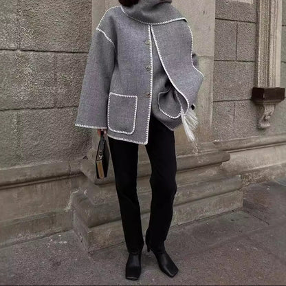Women's Fringe Scarf Jacket Cropped Embroidered Coat