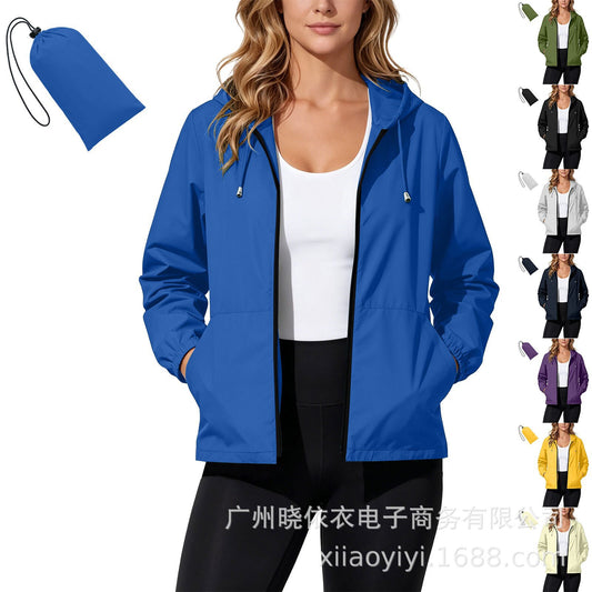 Women's Packable Hooded Waterproof Rain Jacket