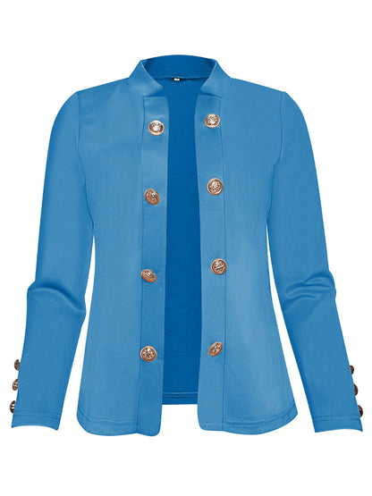 Women's Blazer Button Cuff Long Sleeve Jacket