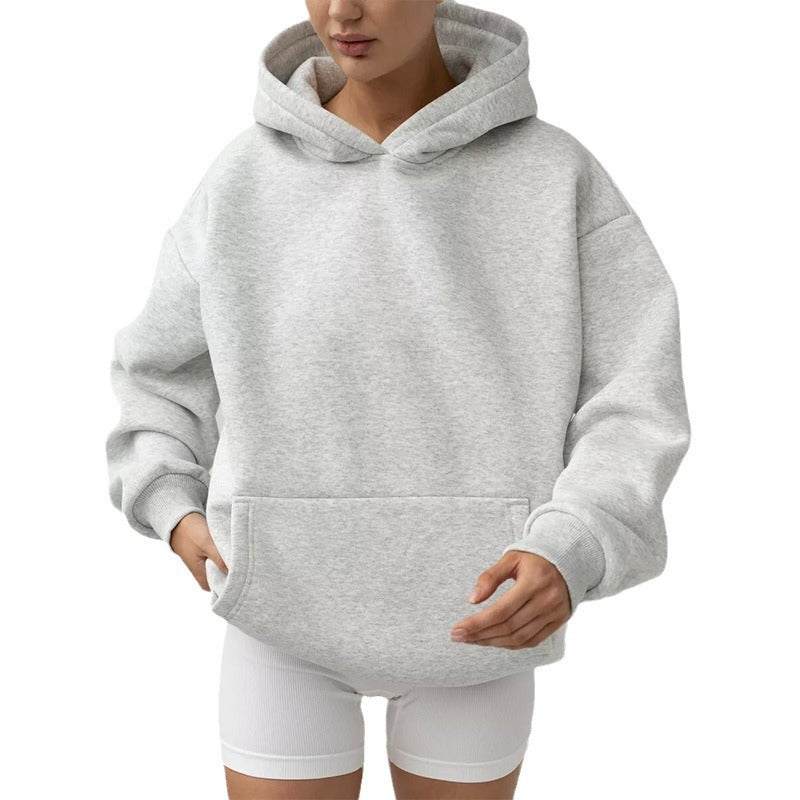 Women's Oversized Hoodie Solid Streetwear Sweatshirt