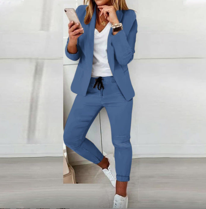 Women Two Piece Blazer Pants Matching Set
