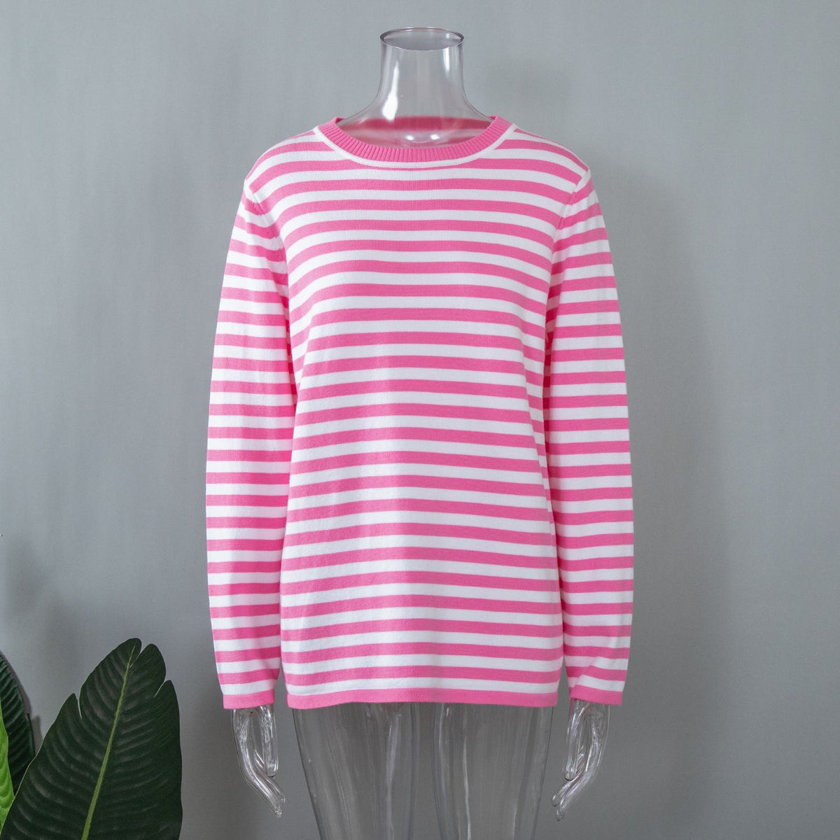 Women's Classic Striped Crewneck Pullover Sweater