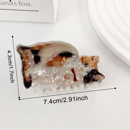 Cute Cat Hair Claw Clips Kawaii Shell Pattern for Women