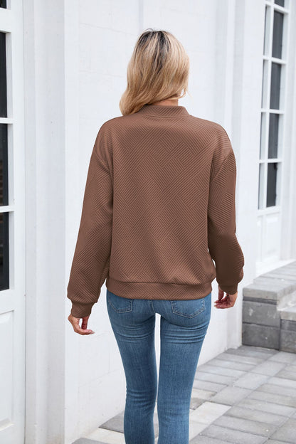 Women's Casual Zip Up Sweatshirt Jacket Long Sleeve Quilted