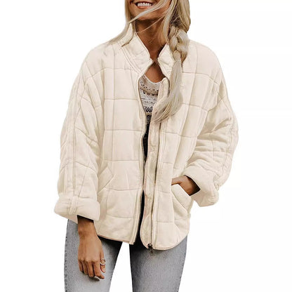 Women's Oversized Quilted Puffer Jacket Lightweight Zip Up
