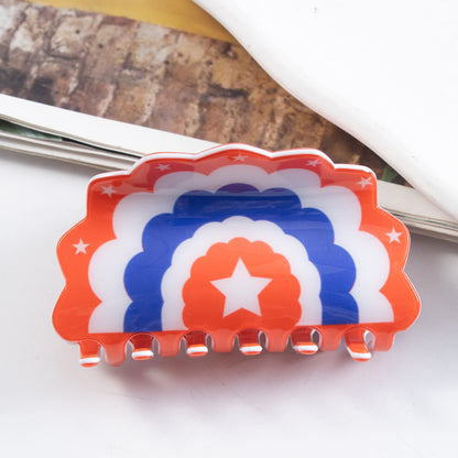 4th of July American Flag Hair Claw Clip USA