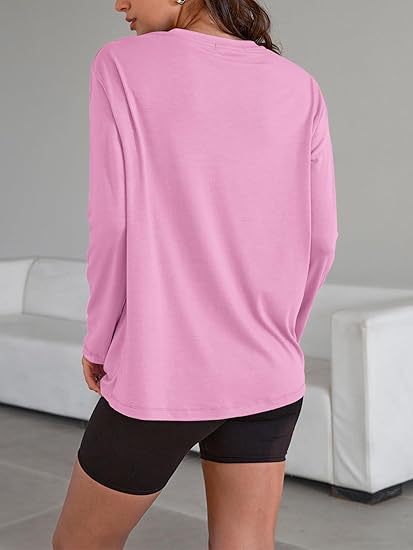 Women's Oversized Long Sleeve Crew Neck Boyfriend Tee