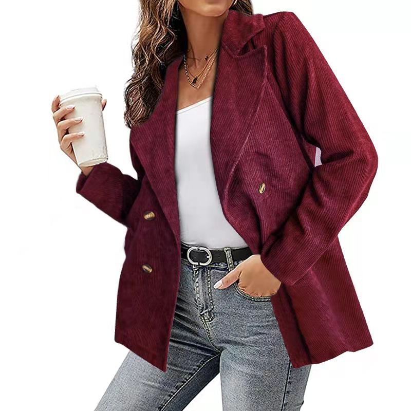 Women's Corduroy Blazer Oversized Casual Jacket