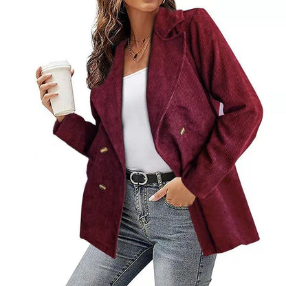 Women's Corduroy Blazer Oversized Casual Jacket