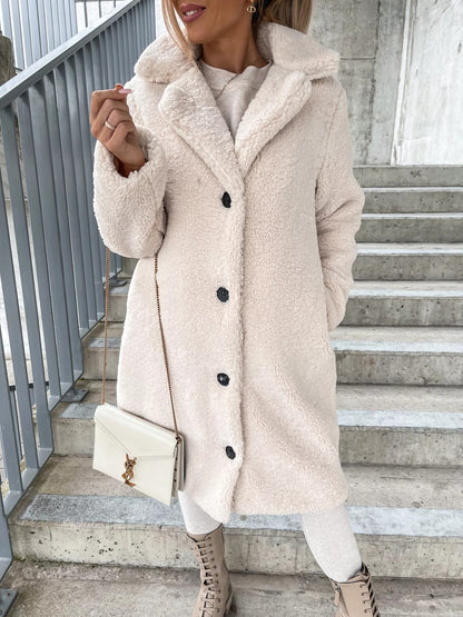 Fuzzy Teddy Coat Faux Fur Jacket Long Sleeve Outerwear