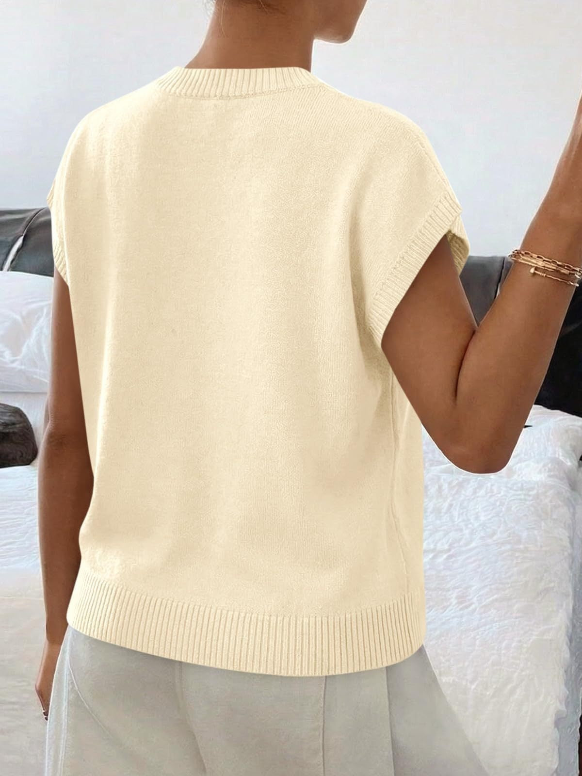 Floral Knit Sweater Short Sleeve Textured Summer Top