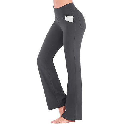 Womens High Waisted Flare Yoga Pants Stretchy with Pockets