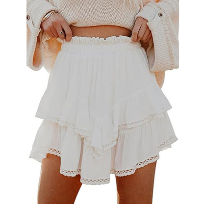 Women's High-Waist Layered Cake Skirt – Summer Casual Mini Skirt