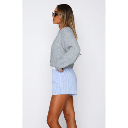 Women's Cropped Cardigan Sweater Button Front Knit