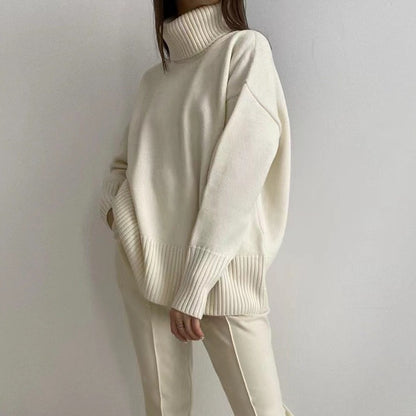 Women's Chunky Turtleneck Sweater Cozy Knit Pullover
