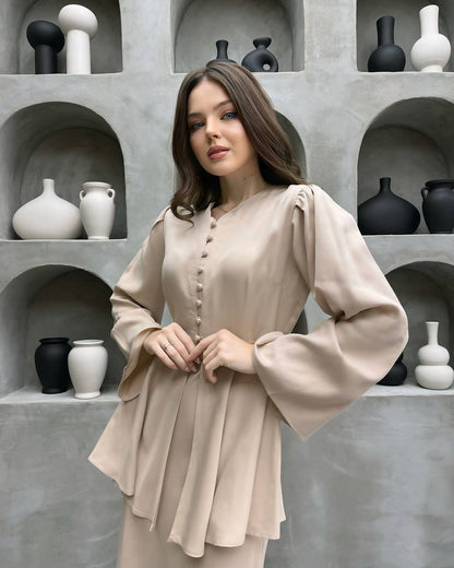 Women's Satin Two Piece Maxi Dress Set