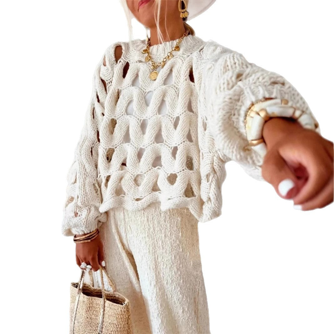 Women's Oversized Crochet Sweater Beach Cover Up