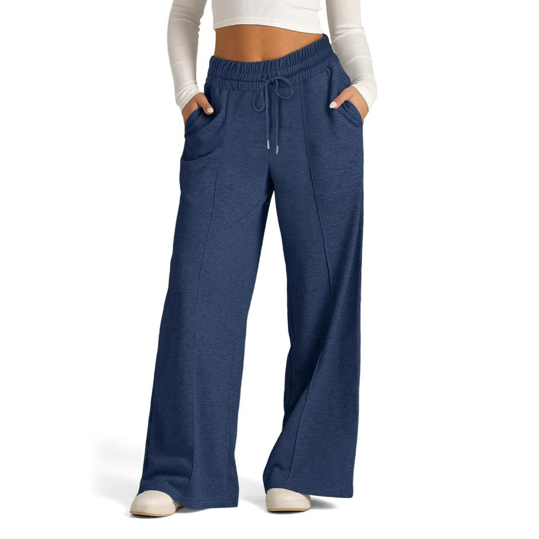 Wide Leg Sweatpants Women High Waisted Drawstring Pants