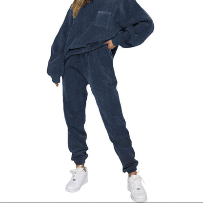 Women's Oversized Corduroy Matching Set Sweatshirt Joggers