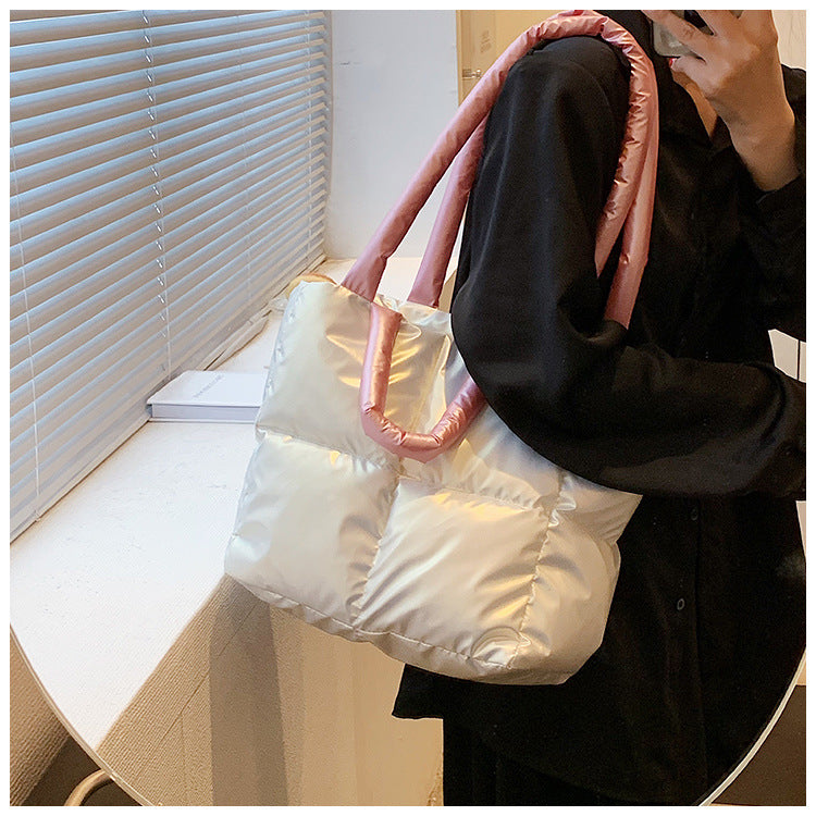 Light Down Cotton Padded Shoulder Padding Tote Bag