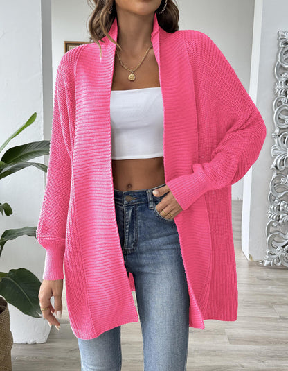 Women's Solid Color Loose Sweater Casual Long-sleeved Cardigan Jacket