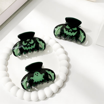 Halloween Glow in the Dark Pumpkin Ghost Claw Clips