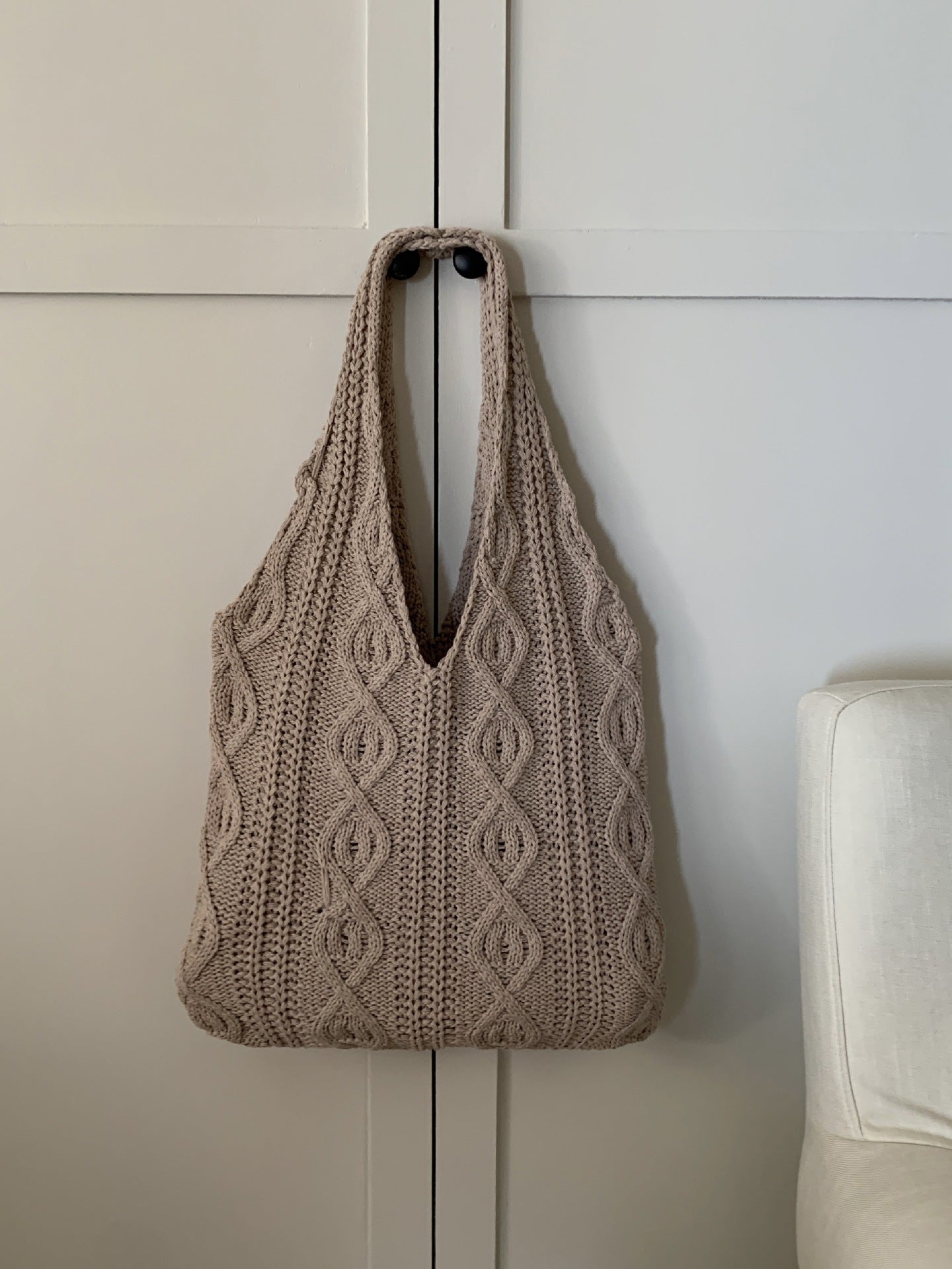 Large Tote Aesthetic Shoulder Hippie Knit Bag