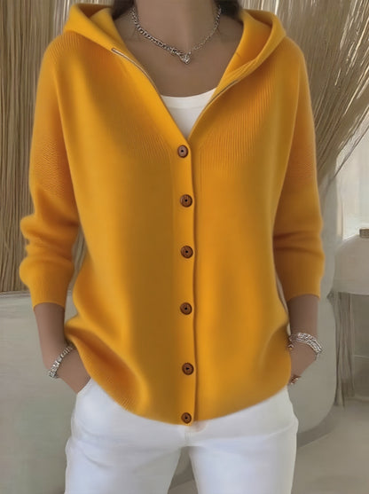 Women's Hooded Button Down Knit Cardigan Sweater