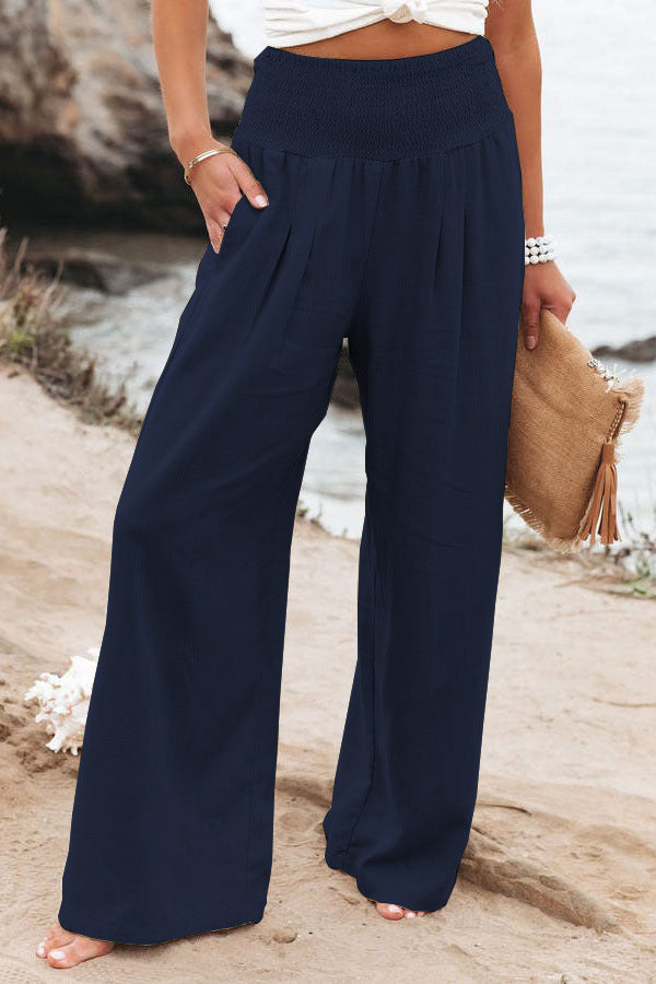 Women's Elastic Waist Wide Leg Casual Pants