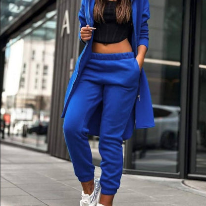 Women's 2-Piece Fleece Hoodie Jacket Joggers Set