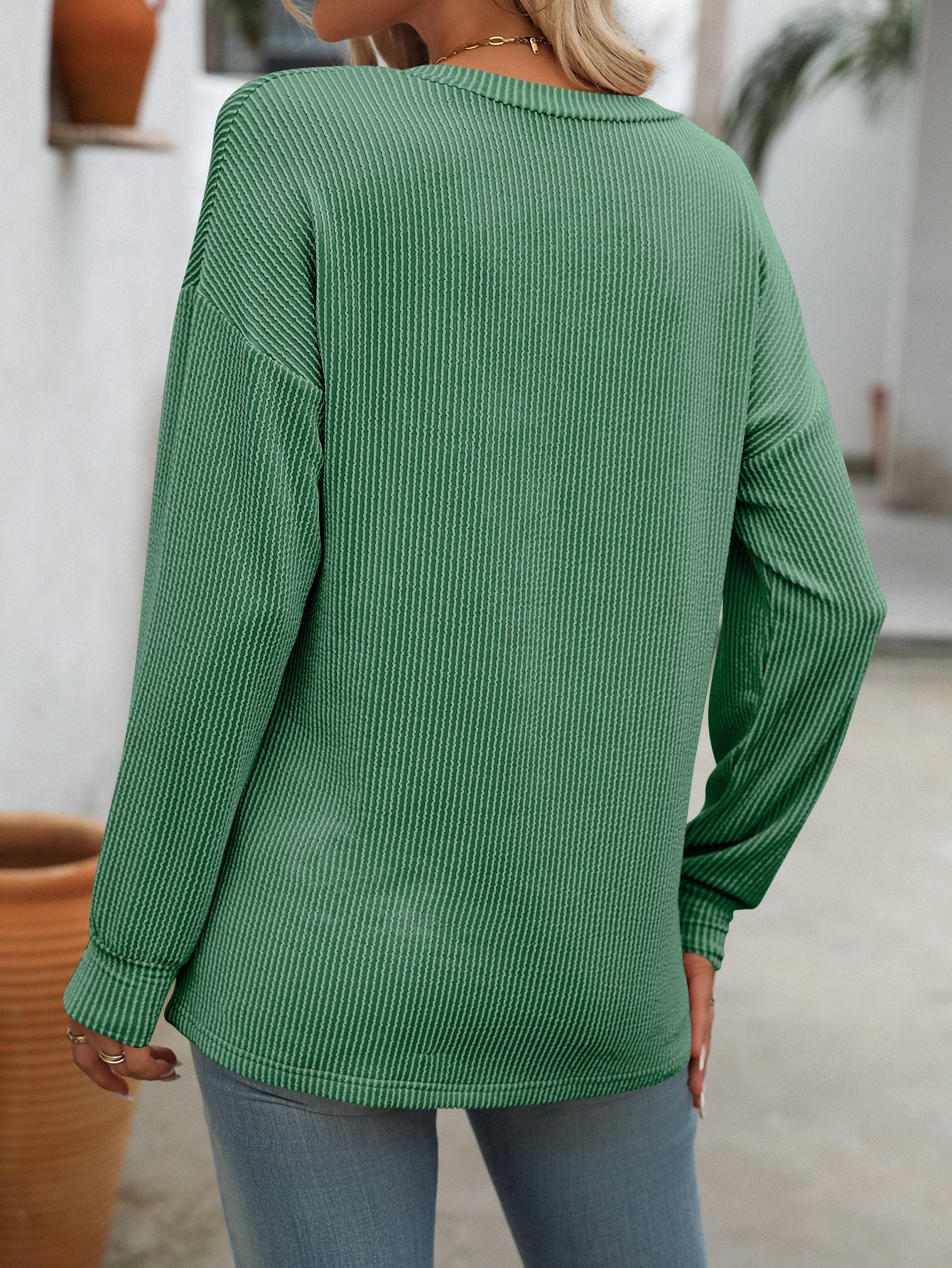 Colorblock V-Neck Loose T-Shirt Casual Style for Summer