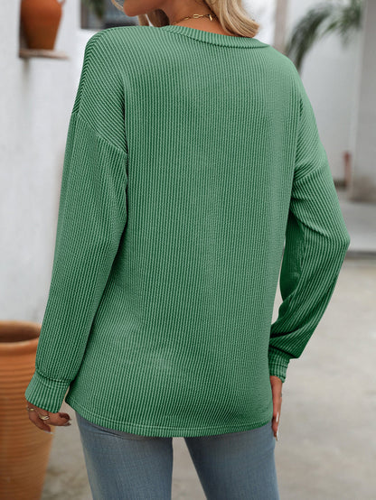 Colorblock V-Neck Loose T-Shirt Casual Style for Summer