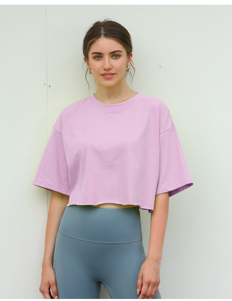 Summer Crop Cotton Tee Women’s Short Sleeve Street Style