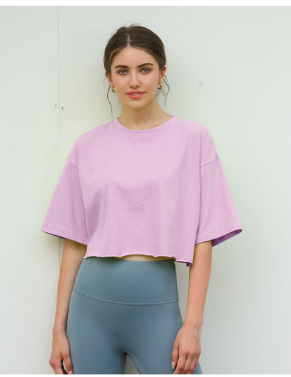 Summer Crop Cotton Tee Women’s Short Sleeve Street Style