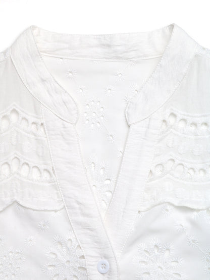 Summer Solid V-Neck Blouse Korean Casual Short Sleeve Top