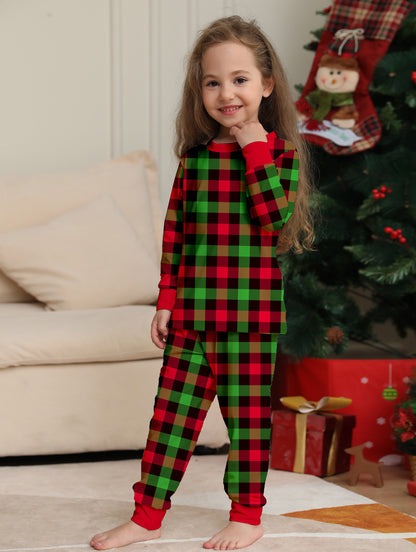 Plaid Parent-child Print Loungewear Christmas Pajama Set