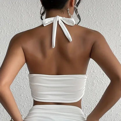 Halter Neck Bandeau Crop Top Summer Casual Essentials