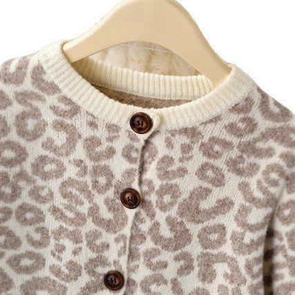 Women's Leopard Print Oversized Knit Cardigan