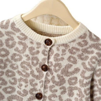 Women's Leopard Print Oversized Knit Cardigan