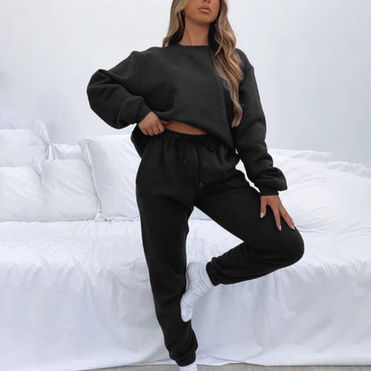Fleece Sweatshirt and Jogger Pants Two Piece Set