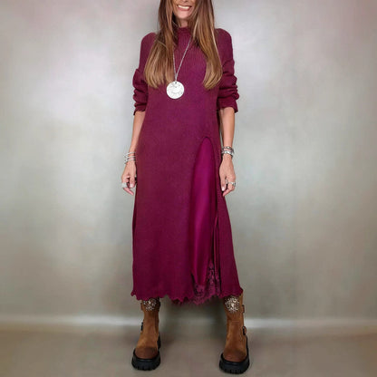 Women's Lace Maxi Slip Dress Cardigan Two Piece Set