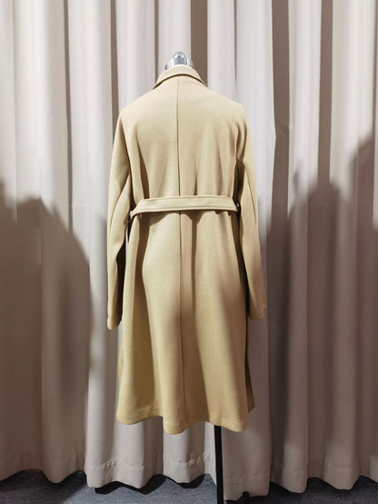 Women's Oversized Long Belted Double Breasted Winter Coat
