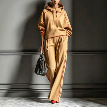 Color Block Oversized Hoodie Pants Matching Set